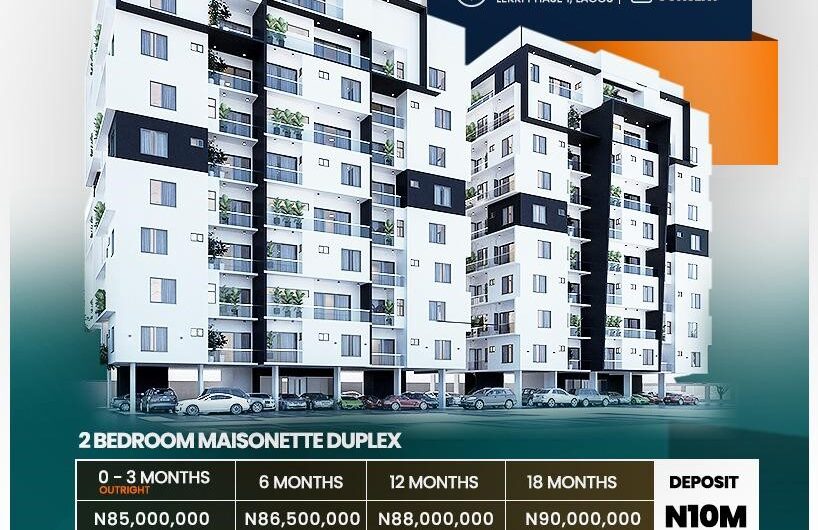 AMBIANCE HEIGHTS, LEKKI PHASE 1 — LUXURIOUS 2 & 3 BEDROOM MAISONETTE AND 4 BEDROOM PENTHOUSE