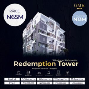 redemption-towers-gbagada-3bedroom-maisonette-with-bq-for-sale NEW PRICE AUGUST 2022