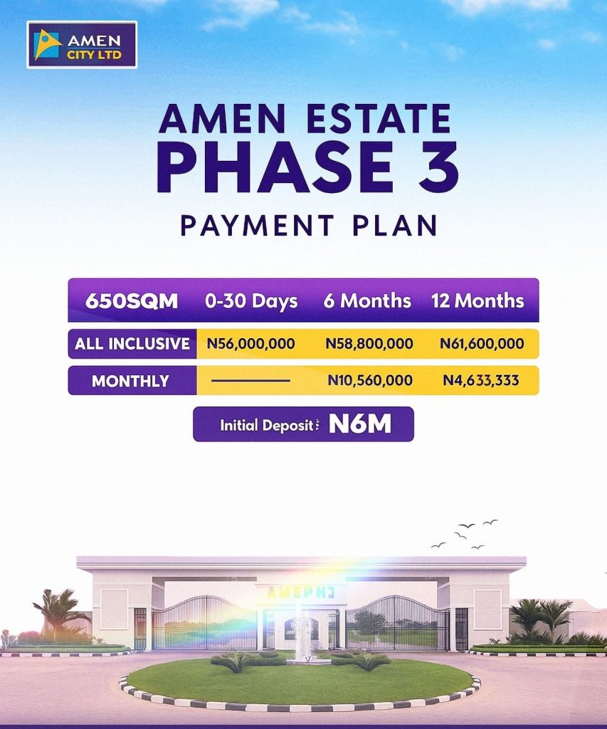 RESIDENTIAL-PLOTS-OF-LAND-FOR-SALE-AMEN-ESTATE-PHASE-3-IBEJU-LEKKI-650SQM -2