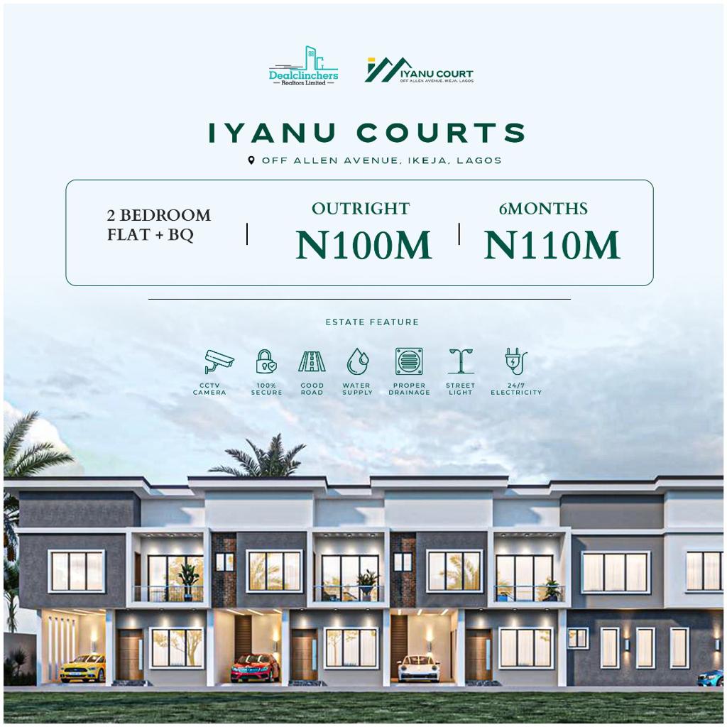 IYANU COURTS, ALLEN, IKEJA - 2 BEDROOM APARTMENTS +BQ