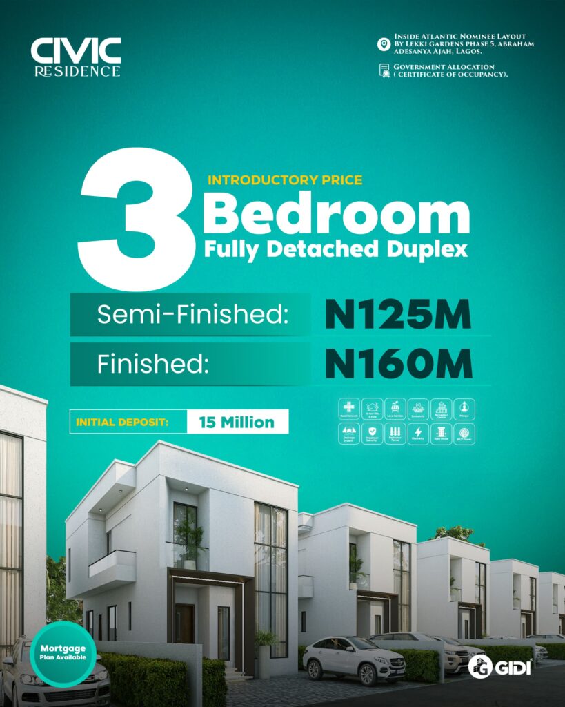 CIVIC RESIDENCE - SERVICED PLOT, DUPLEX - BUNGALOW ABRAHAM ADESANYA SANGOTEDO AJAH -2