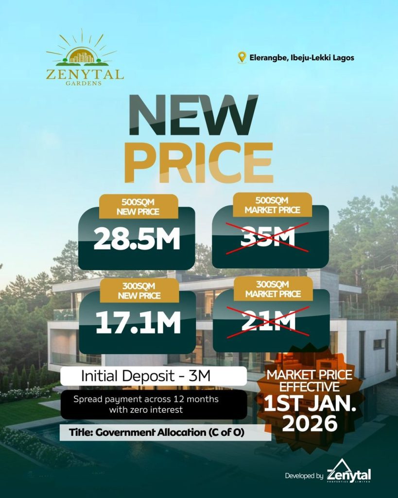 ZENYTAL GARDENS – SMART - ECO-FRIENDLY ESTATE GOVERNMENT ALLOCATION C OF O LAND IN ELERANGBE IBE LEKKI-NOV-2025