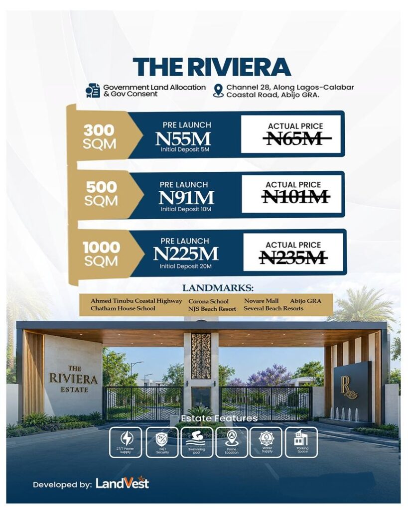 THE RIVIERA BY LANDVEST Premium Atlantic-Front Land for Sale Along Coastal Highway, Lagos -1