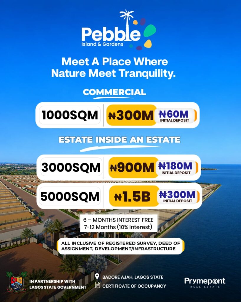 DISCOVER LAGOS’ NEXT ICONIC WATERFRONT LIFESTYLE—PREMIUM LAND FOR SALE IN BADORE, AJAH - PEBBLE ISLAND - GARDENS -3