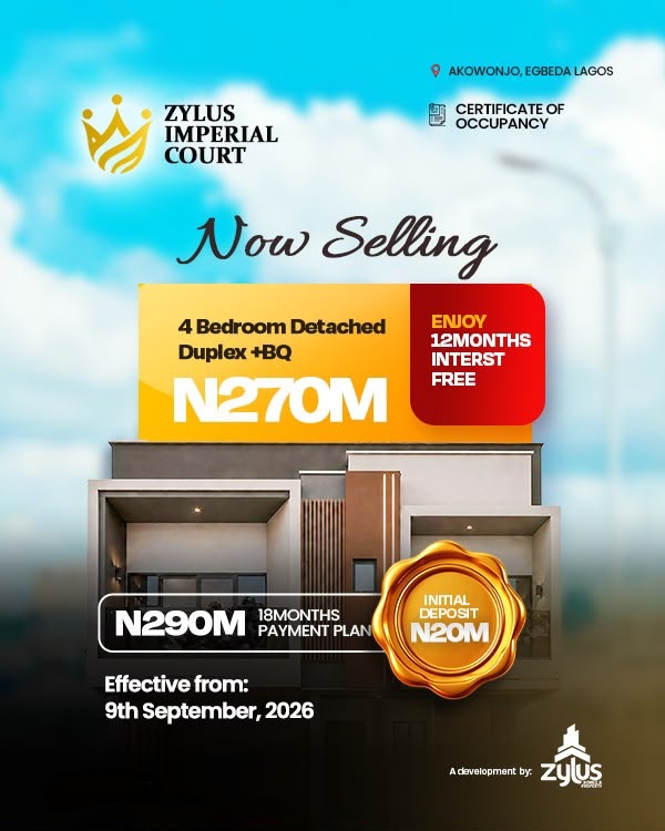 4-Bedroom Detached Duplex for Sale in Akowonjo, Egbeda, Lagos | Zylus Imperial Court